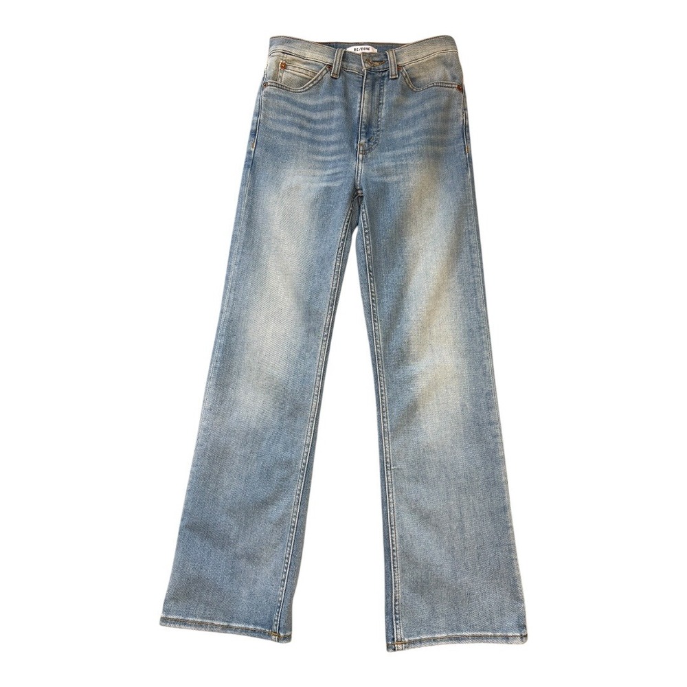 Re/Done Washed Blue Straight Leg Jeans